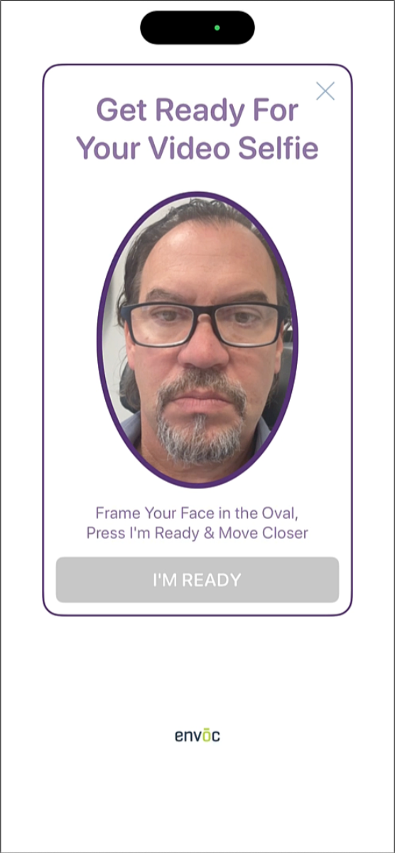 FaceTec 3D liveness check framing the user face in an oval before scan