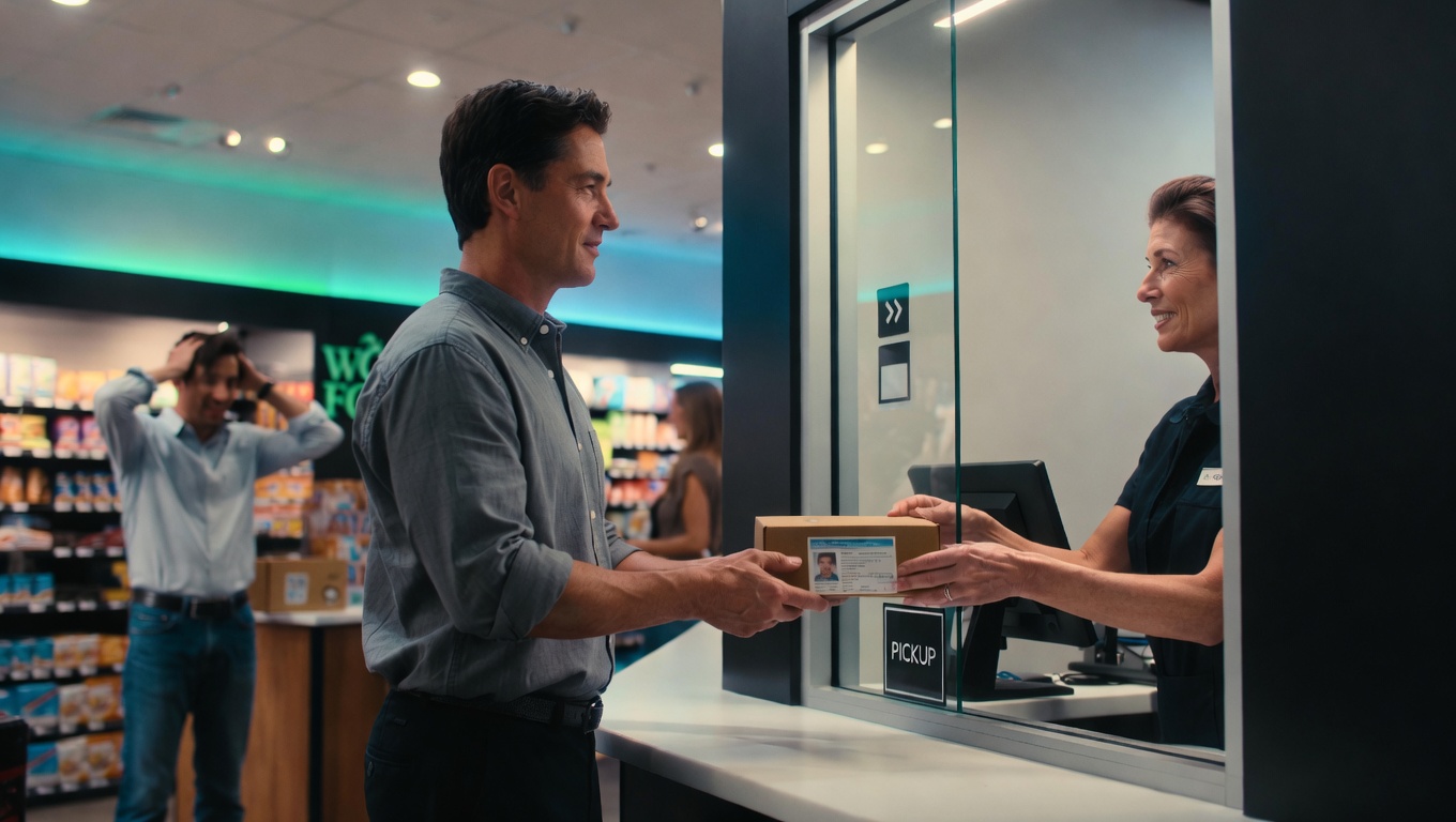 FaceLock verified package pickup — biometric handoff at curbside or delivery